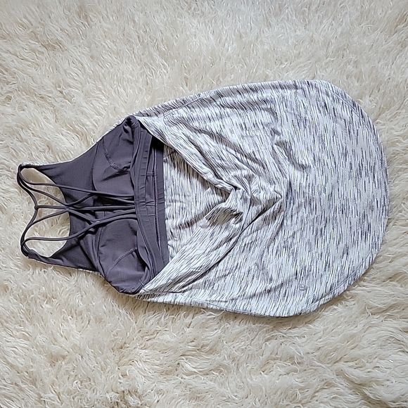 Lululemon Free To Be Serene Tank Tiger Space Dye Black White / Deep Coal - Picture 5 of 9